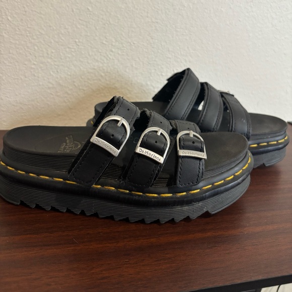 Dr. Martens Black Sandals with Silver Buckles - Picture 2 of 7